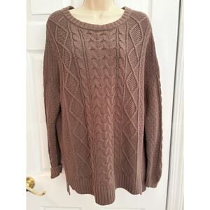 BDG Urban Outfitters Sweater Womens Large Cable Knit Brown Grandpa Cottagecore